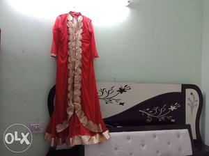 Red And Black Floral Traditional Dress