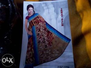Red And Blue Sari Dress