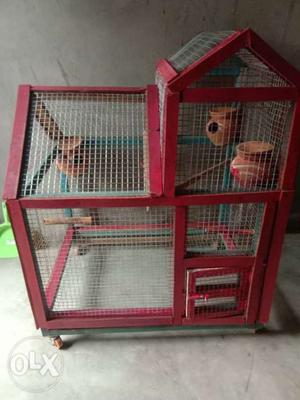 Red And Gray Cage