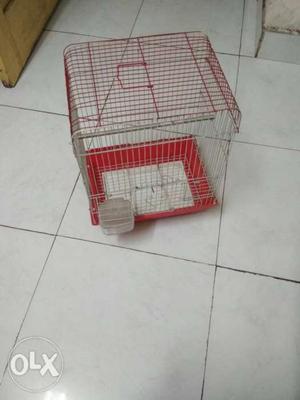 Red And Grey Pet Cage