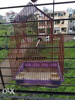 Red And Purple Bird Cage