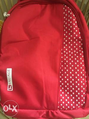 Red And White Bag-Age Backpack