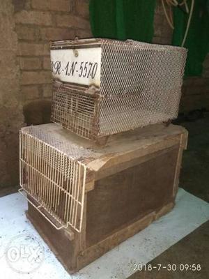 Two Brown Pet Cages