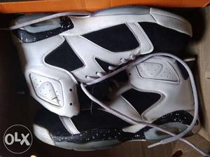 White-and-black Air Jordan 6 Shoes