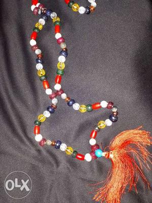 Yellow, Red, And Blue Beaded Necklace