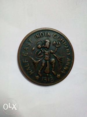 200 years old coin with ram Sita and hanuman