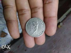 Antique 50 paisa coin silver