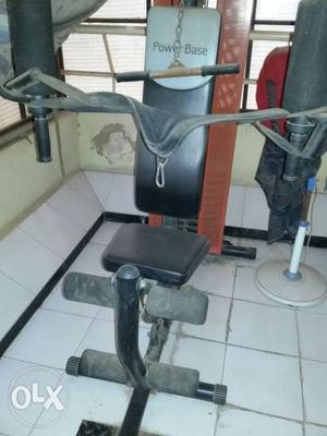 Black And Gray Power Base Gym Equipment