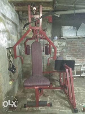 Black And Red Metal Exercise Equipment