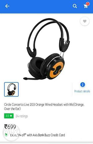 Black Circle Concerto Live Wired Headset With Microphone