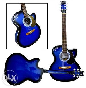 Blue And Black Single-cutaway Acoustic Guitar Collage
