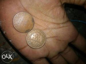 British Indian coins two coins copper