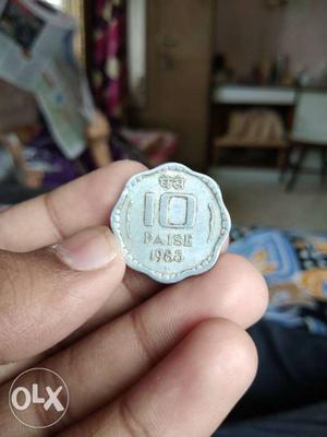 Collectible rear 10 paisa coin
