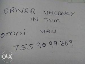 Driver Vacancy In Tum Text