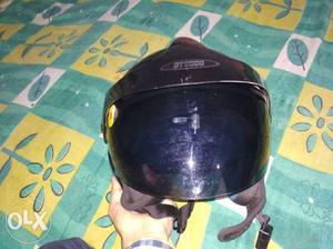 Grey And Blue Half-face Motorcycle Helmet