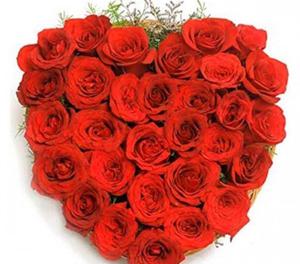 Love Heart Arrangement - Heart Shaped 30 Red Roses Gurgaon