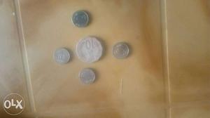 Old 10 paise and round silver 10 paise coins