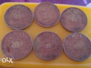 Old 20paise coins from 