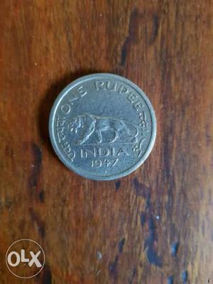 One Rupee INDIA coin  old