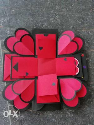 Pink And Black Cross And Hearts Paper Decor