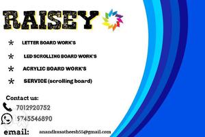 RAISEY Letter board, Scrolling board, Acrylic board and