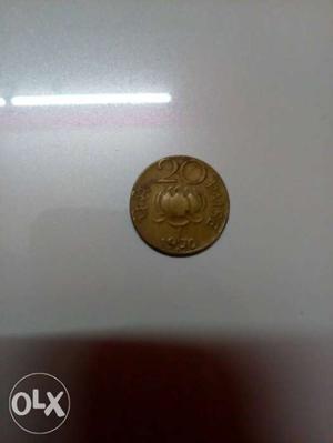 Round  Gold-colored Indian Paise