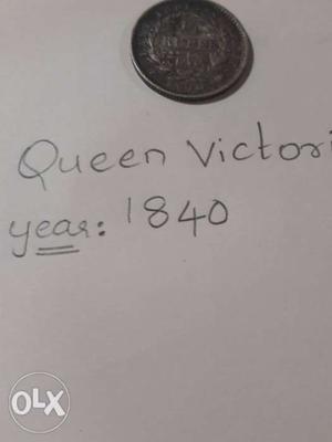 Round Silver-colored Queen Victoria Commemorative Coin