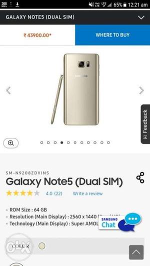 Samsung Galaxy Note 5, 64 GB internal memory 4GB