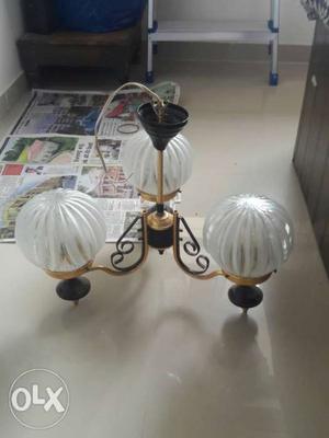 Two White And Black Table Lamps