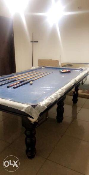 White And Blue Pool Table