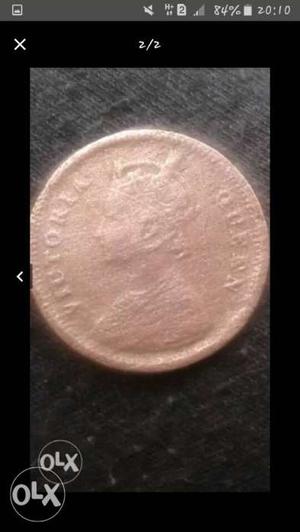 old Indian British coin queen Victoria