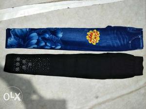 Blue And Black Floral Pants