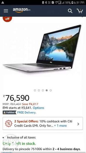 Brand new laptop only 5 to 7 days open packet.with gst bill