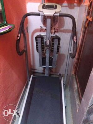 Gray And Black Manual Treadmill With Stepper fox exer