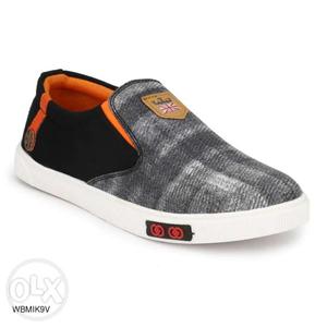 Gray And Orange Slip-on Shoe