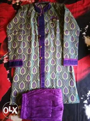 Gray And Purple Traditional Dress
