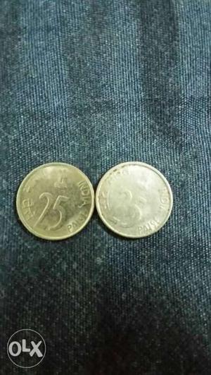 I hav 25 paisa 2 coins silver coins interested