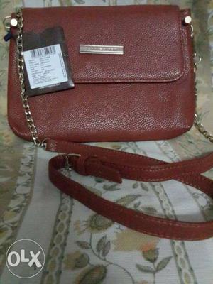 Maroon Leather Crossbody Bag