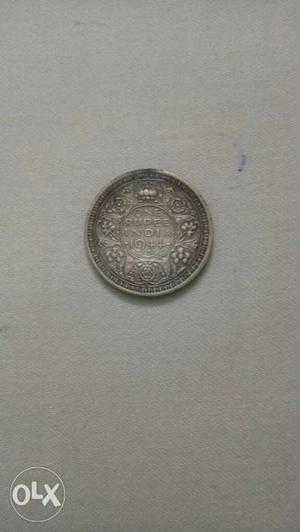 One Rupee coin of Silver of  of George VI