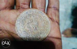 One anna s old coin for sale hanuman