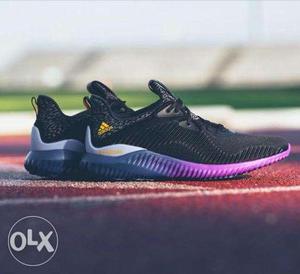 Pair Of Black Adidas AlphaBounce Sneakers