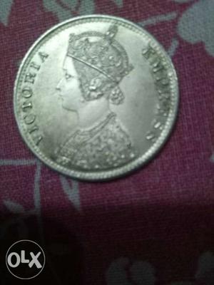 Queen Victoria Silver plated old coin Year 