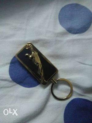 Rectangular Gold-colored Keychain