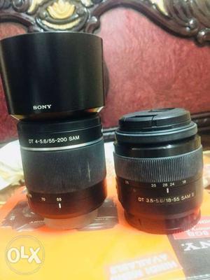 Two Black Nikon DSLR Camera Lens