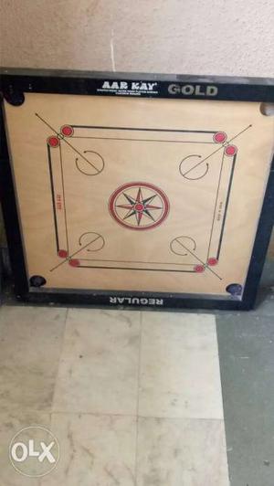 White And Black carom board with accessories