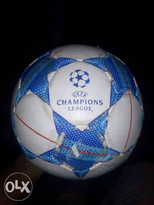 White And Blue Champions League Soccer Ball