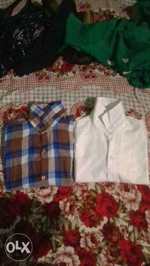 2 Shirts With M Size One Cotton White One Cotton
