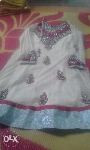 Beautifull frock and duppata stone work