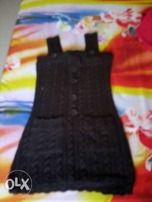 Black Cable Knit Sleeveless Dress