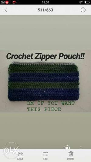 Blue And Green Knit Pouch Screenshot